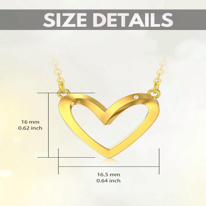 Collier pendentif cœur en or 18 carats serti de diamants ronds-5