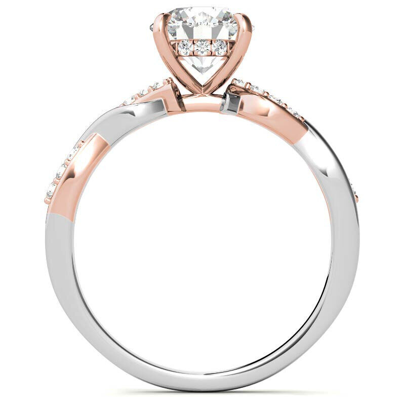 Anillo de compromiso de oro blanco de 10 quilates con moissanita de talla redonda-6