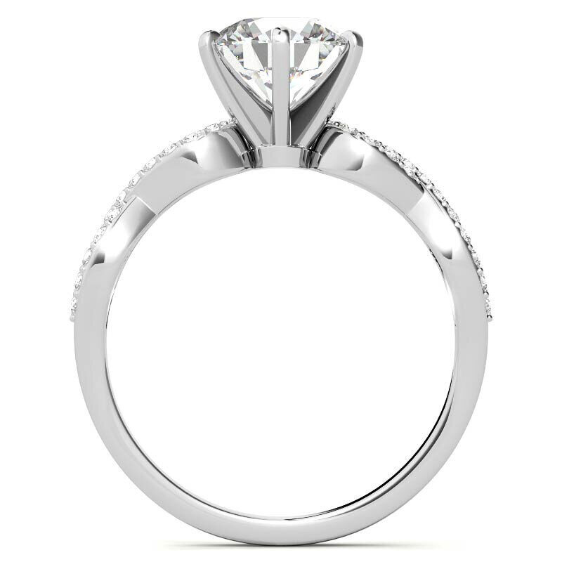 Verlobungsring aus 10-karätigem Roségold mit rundem Schliff-4