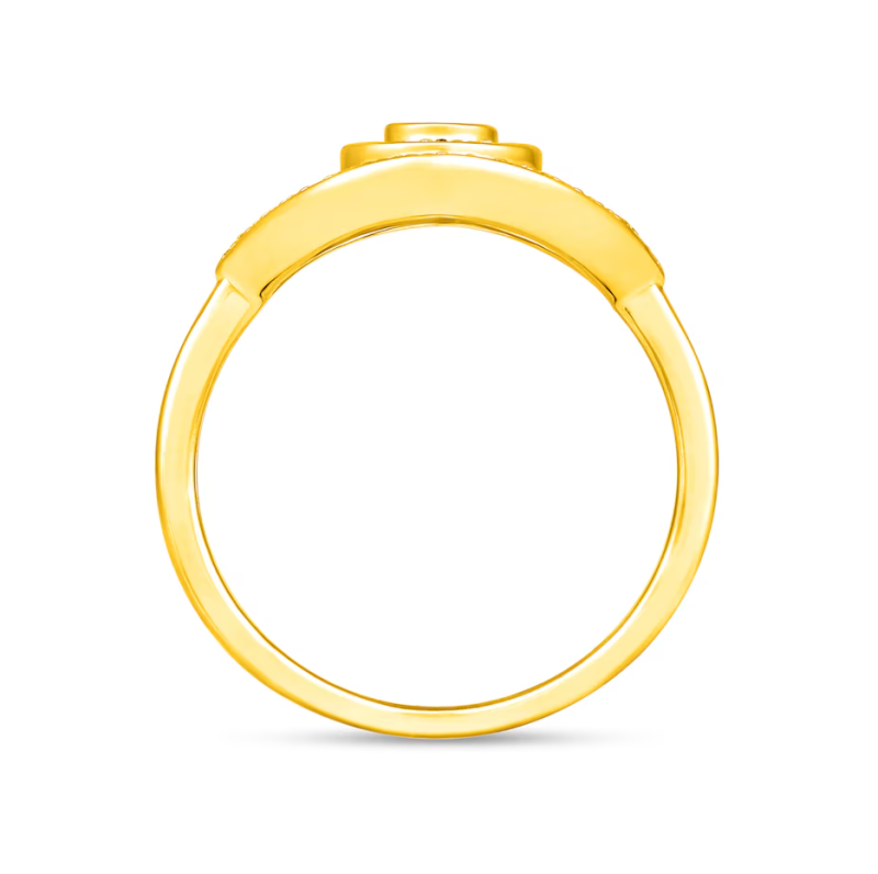 14K Gold 1 bis 6 CT runder geschliffener laborgewachsener Smaragd & 0,2 CTW laborgewachsener Diamant Böse-Augen-Verlobungsring-4