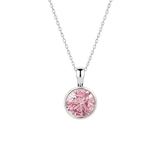 Colliers en or blanc 14 carats sertis de diamants ronds de synthèse