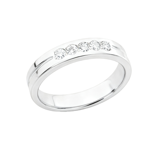 10K White Gold Round Cut Laboratory Diamonds Custom Wedding Ring D Color VVS1-VS1 Clarity 3EX IGI Certified