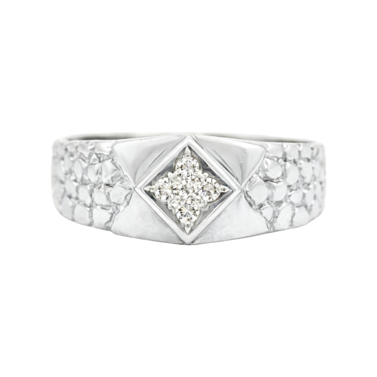 10K White Gold Round Cut Moissanite Men's Band for Men