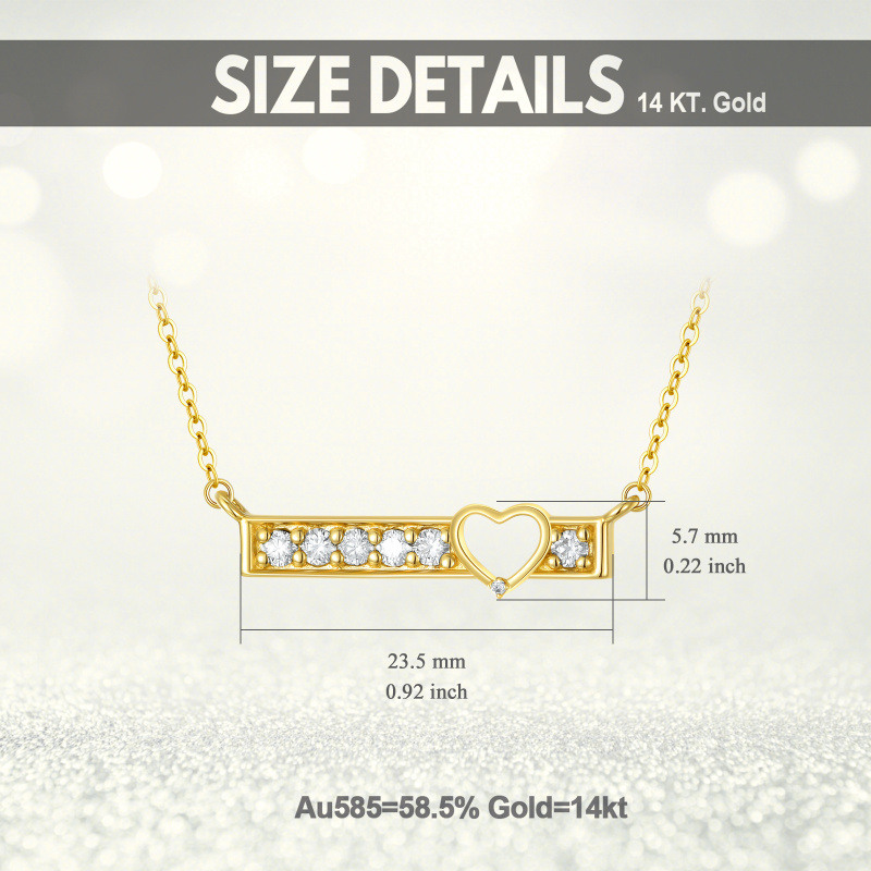 Collar con colgante circular de moissanita en oro de 10 quilates-3