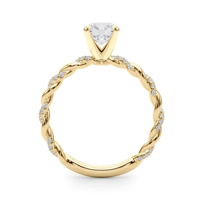 10K Rose Gold Round Cut Moissanite Engagement Ring-3
