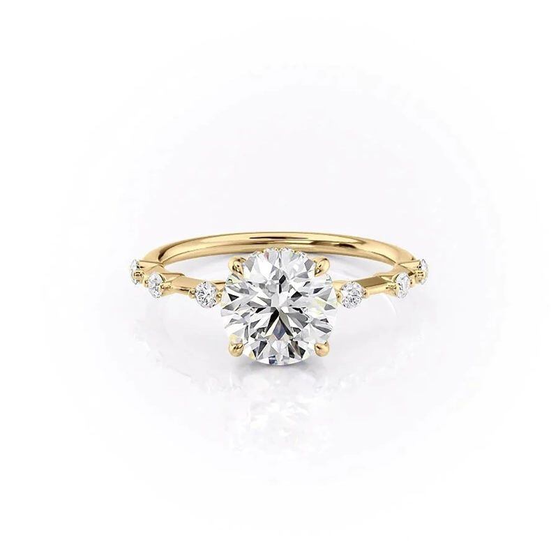 18K Rose Gold Round Cut Moissanite Wedding Ring-3