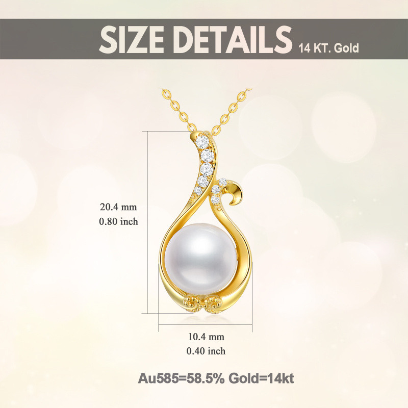 Collier pendentif en or 18 carats avec perle ronde-6