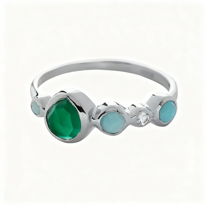 10K White Gold Round Cut Ring-9