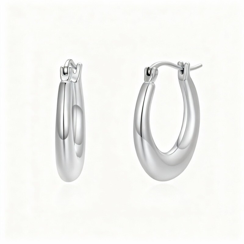 Boucles d'oreilles pendantes rondes en or blanc 18 carats-1