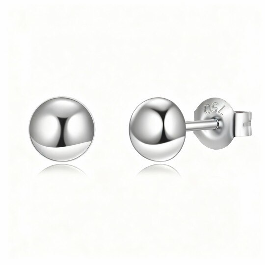Pendientes redondos de oro blanco de 10 quilates