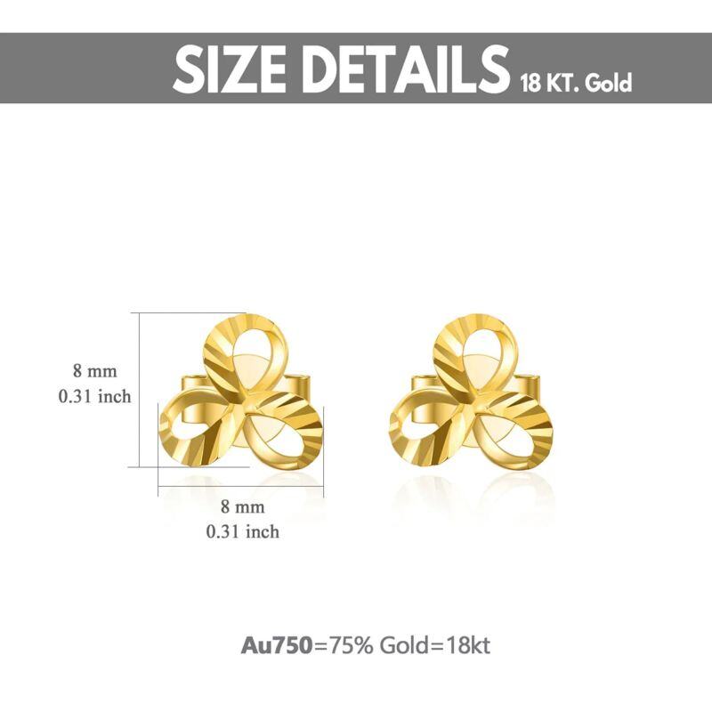 Pendientes colgantes de trébol de oro de 18 quilates-4