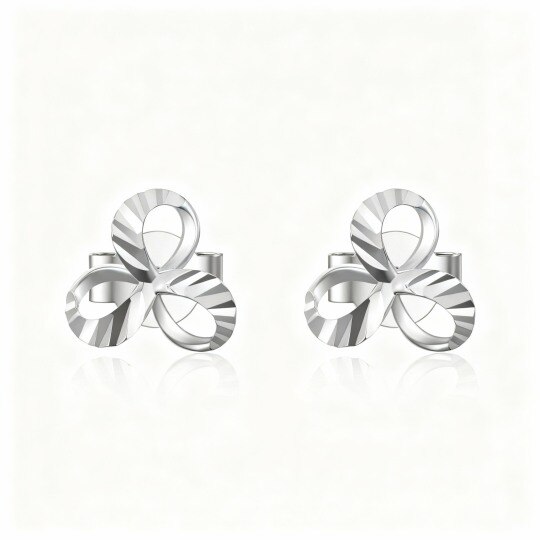 10K White Gold Shamrock Drop Earrings