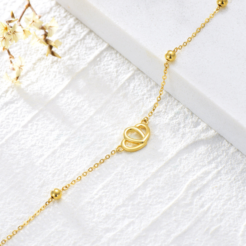 10K Rose Gold Shell Single Chain Anklet-4