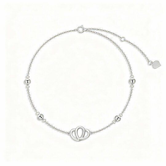 Chaîne de cheville simple en or blanc 10 carats et coquillage