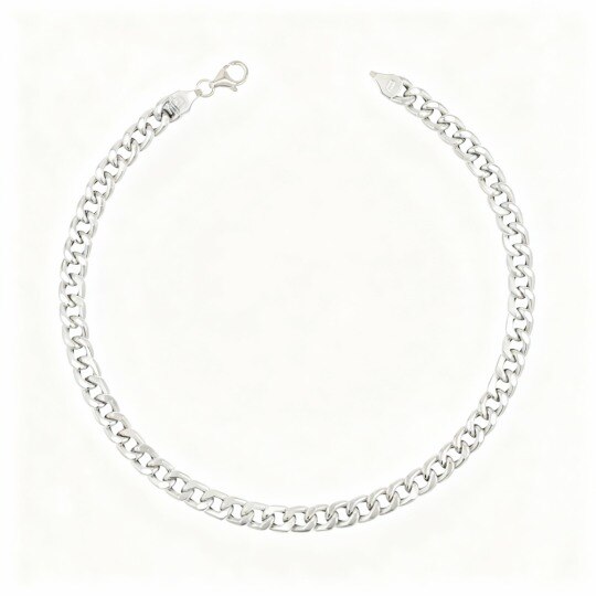 10K White Gold Single Chain Anklet