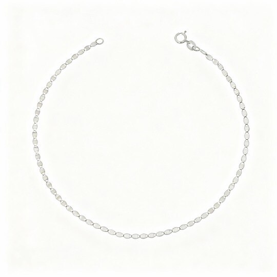 10K White Gold Single Chain Anklet