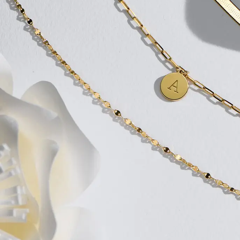 18K Gold Single Chain Anklet for Women-3