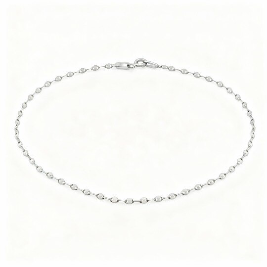 10K White Gold Single Chain Anklet
