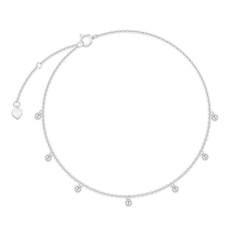 Tobillera de platino con dije de una sola capa chapado en oro blanco-1