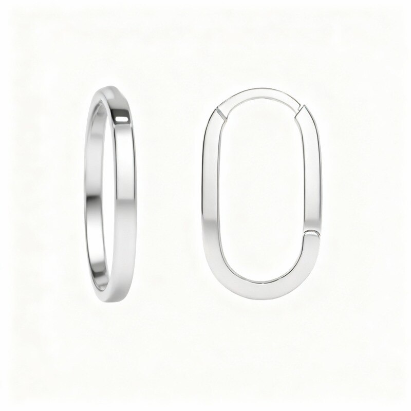 Pendientes de aro para hermanas en oro blanco de 10 quilates-20
