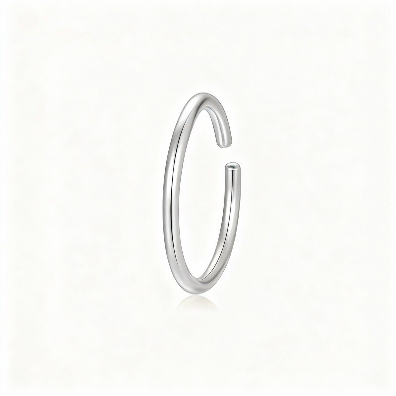 Anillo de nariz para hermanas en oro blanco de 10 quilates-1