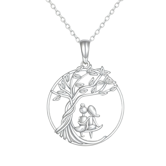 10K White Gold Sisters Pendant Necklace