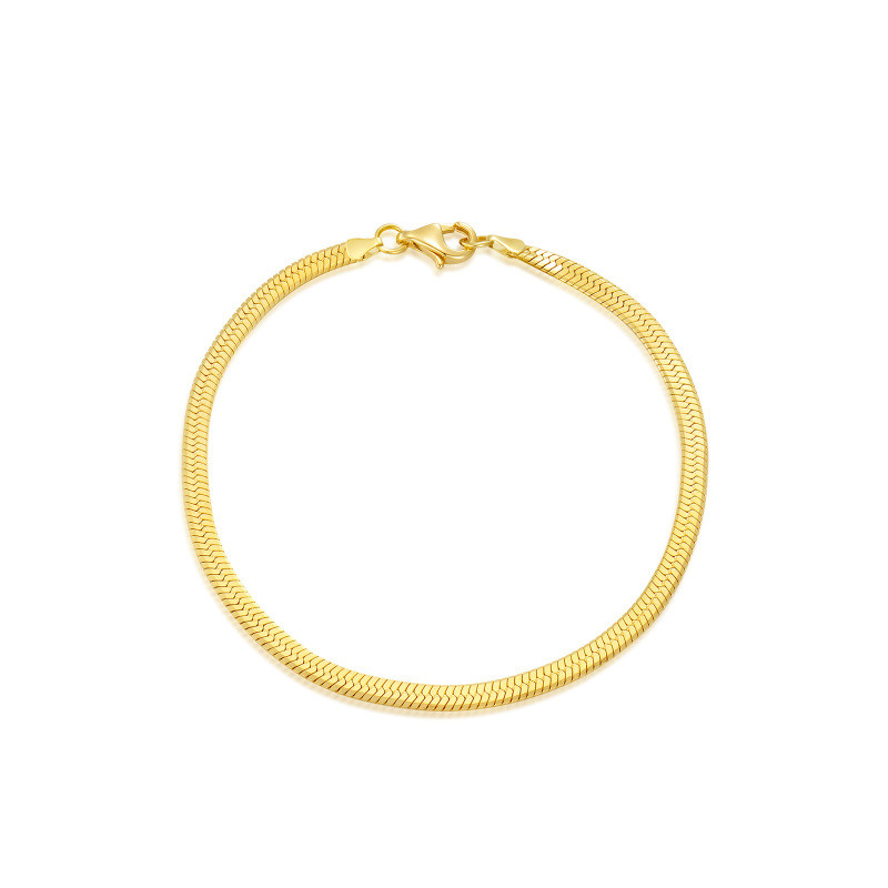 10K White Gold Snake Chain Bracelet-2