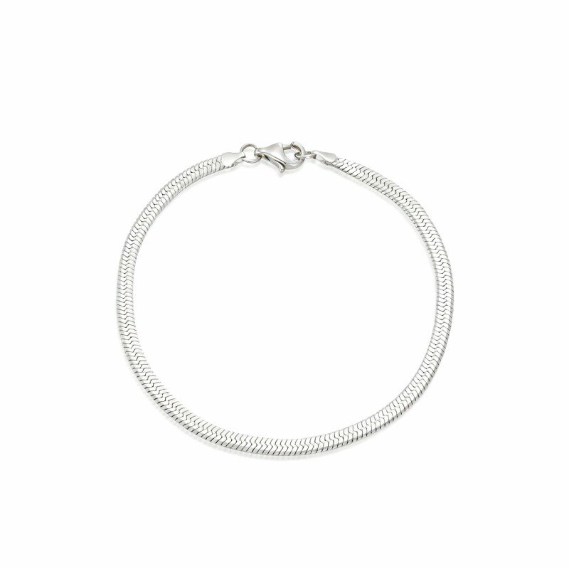 10K White Gold Snake Chain Bracelet-1