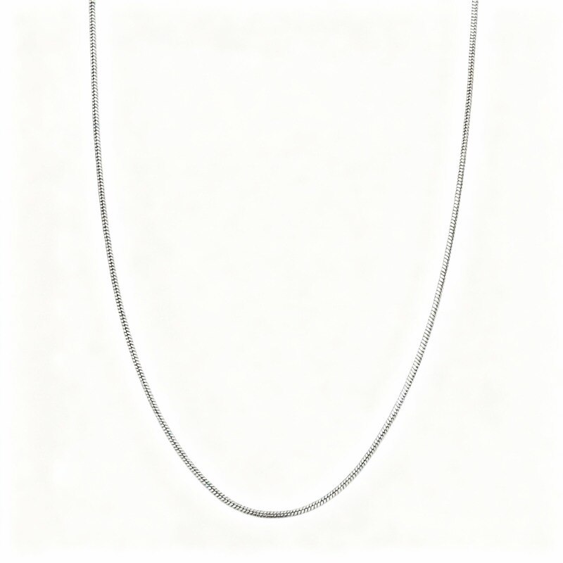 14K White Gold Snake Chain Necklace-1