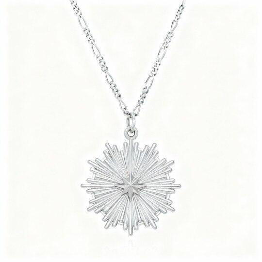 Collar con colgante de copo de nieve de oro blanco de 10 quilates