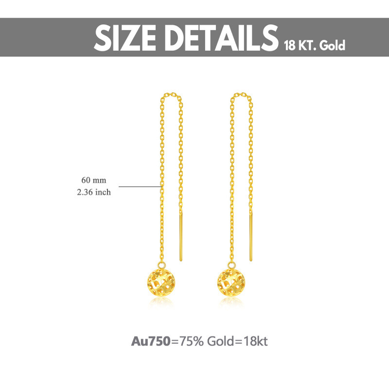 Pendientes colgantes esféricos de oro rosa de 18 quilates-5