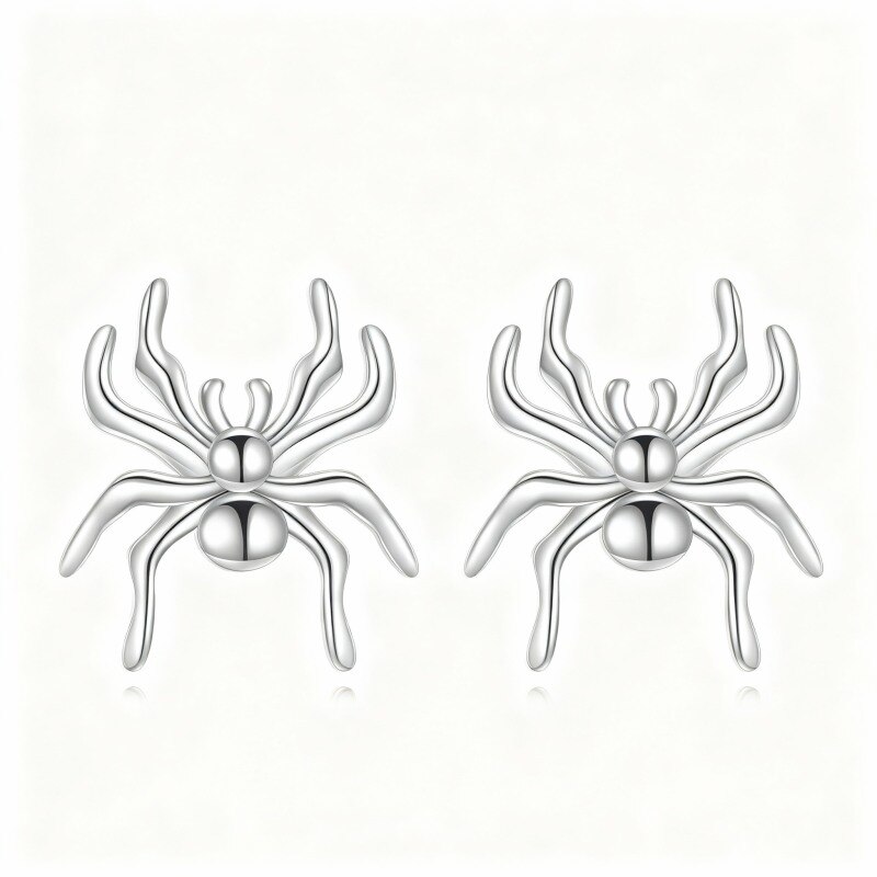 Pendientes de araña de oro blanco de 10 quilates-20