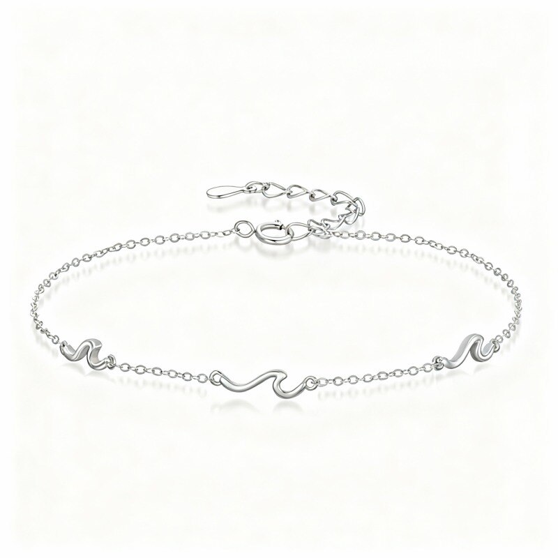 10K White Gold Spray Charm Bracelet-1