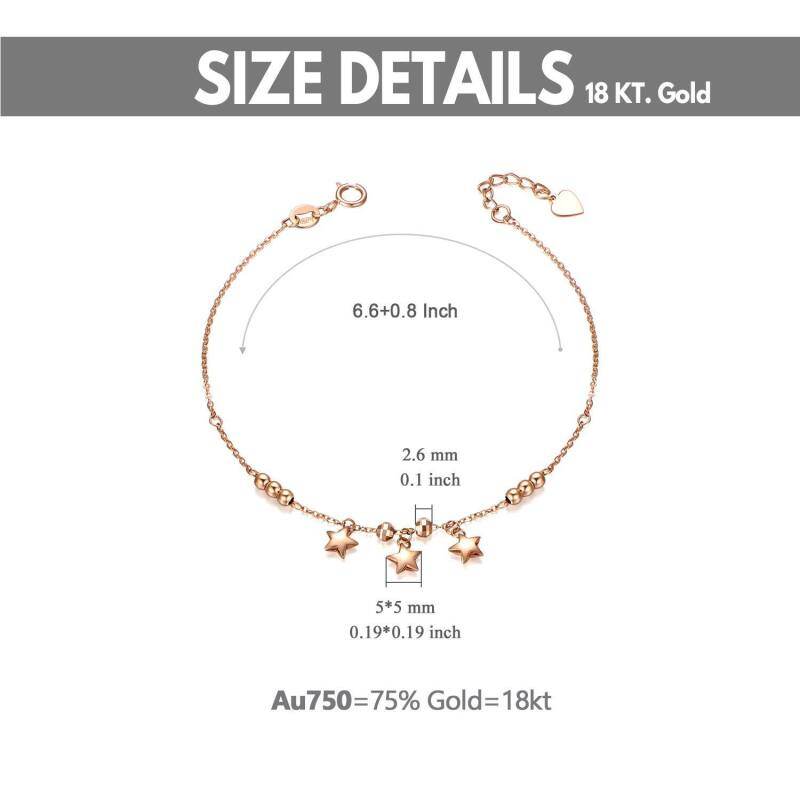 Bracelet à breloques étoile en or blanc 10 carats-5