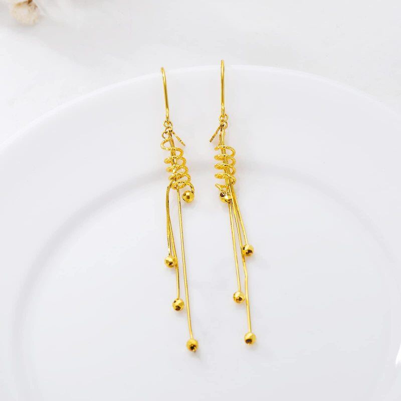 Boucles d'oreilles pendantes en forme d'étoile en or 18 carats-3