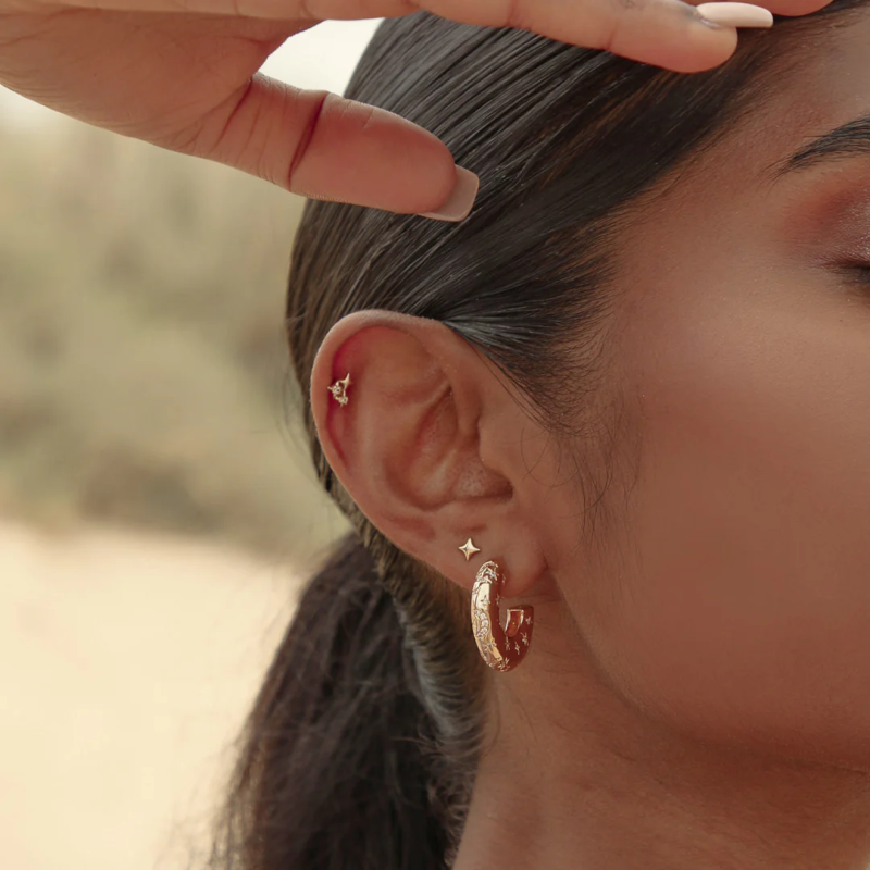 14K Gold Star Helix Piercing-2