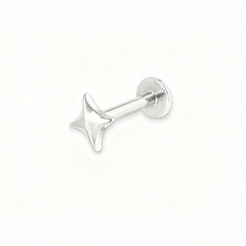 Piercing hélix étoile en or blanc 14 carats-1