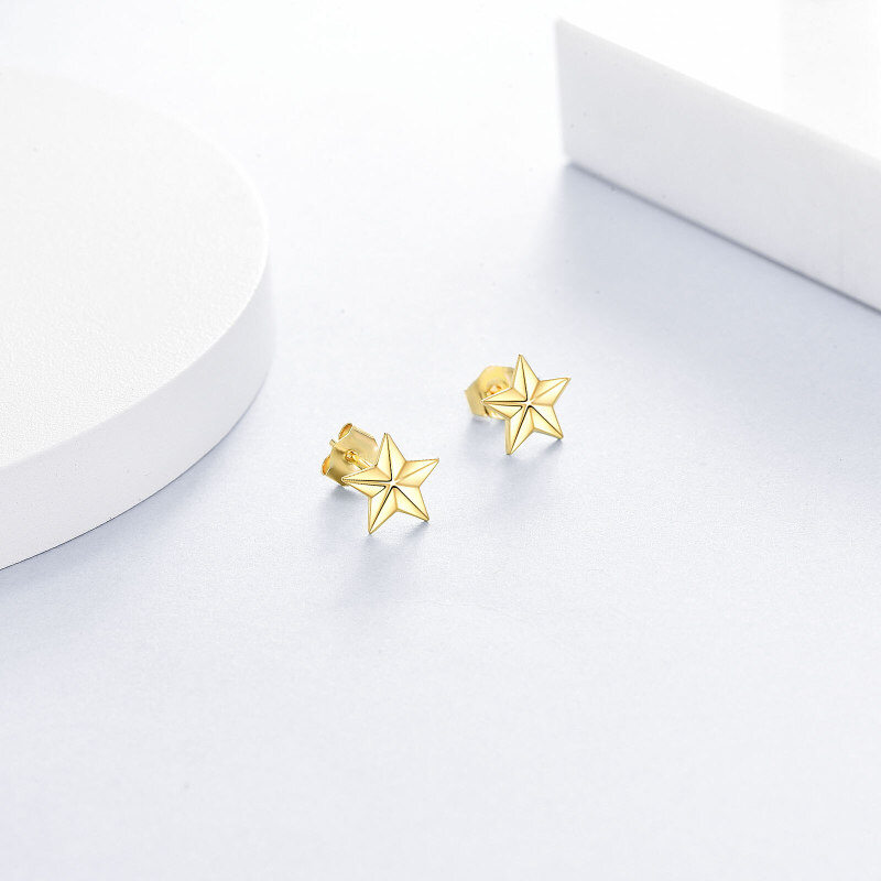 Sternohrstecker aus 10-karätigem Gold-3