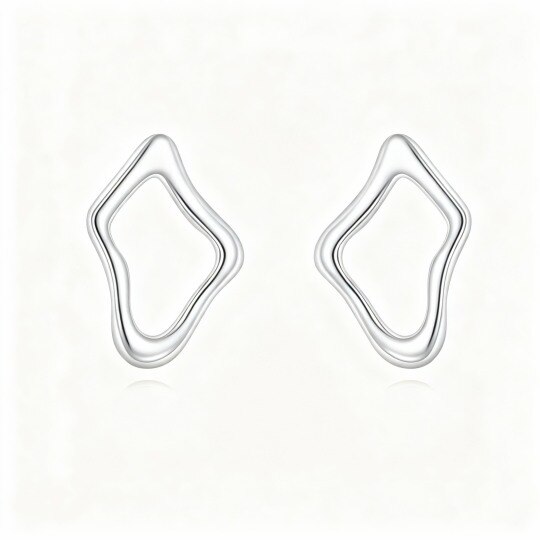 Boucles d'oreilles puces en or blanc 10 carats