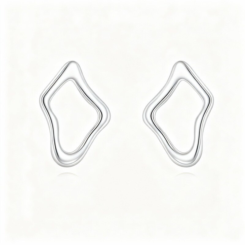 Pendientes de oro blanco de 18 quilates-1
