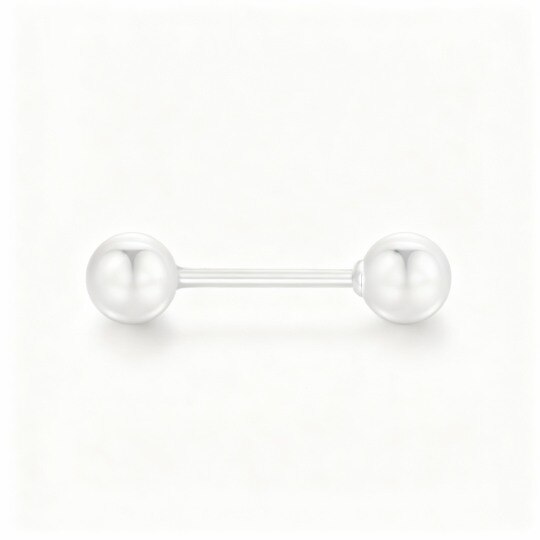 10K White Gold Tongue Jewelry