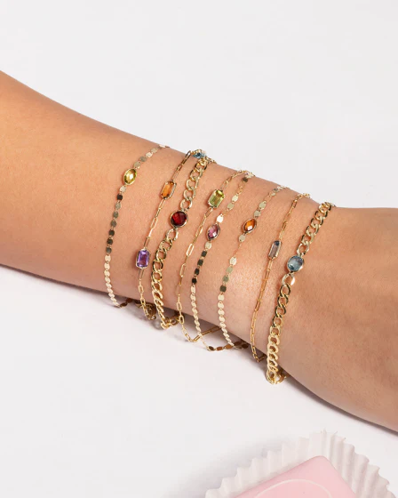 Platinum with White Gold Plated Topaz Paperclip Bracelet-2