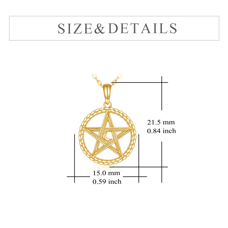 Collar de oro de 9 quilates con árbol de la vida, nudo celta y luna para mujer-5