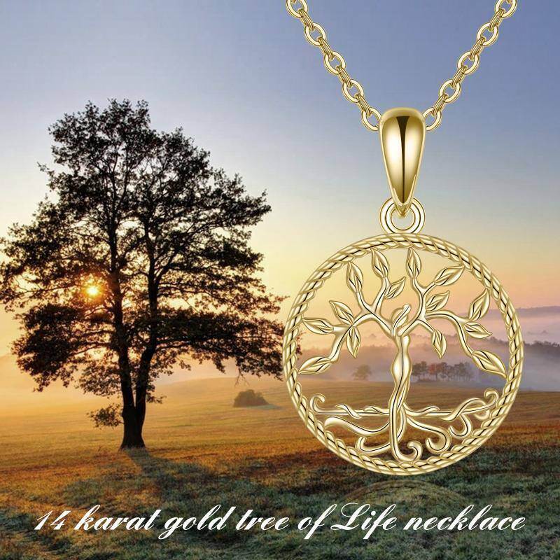 Platinum with White Gold Plated Tree Of Life Pendant Necklace-5