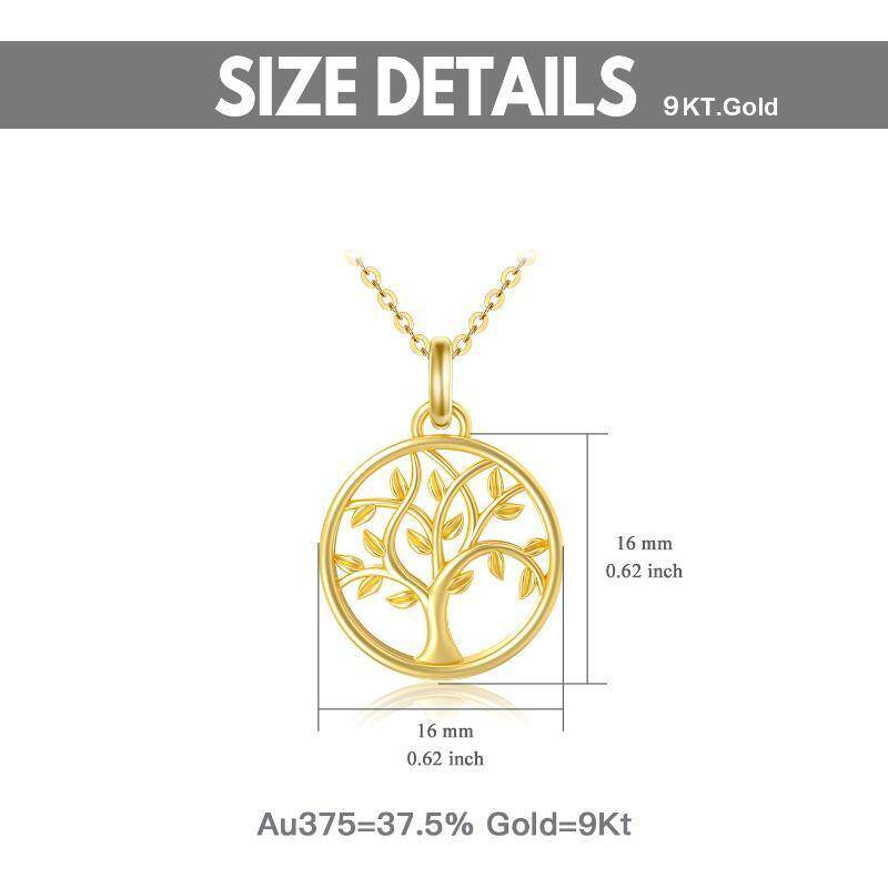 Collar con colgante del Árbol de la Vida en oro de 18 quilates-6