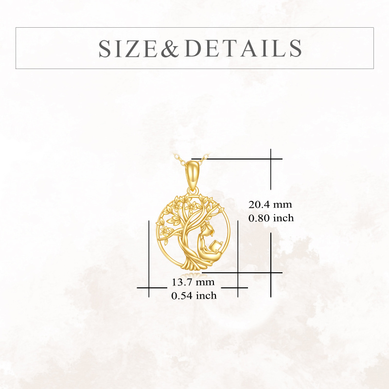 Collar con colgante del Árbol de la Vida en oro blanco de 18 quilates-5