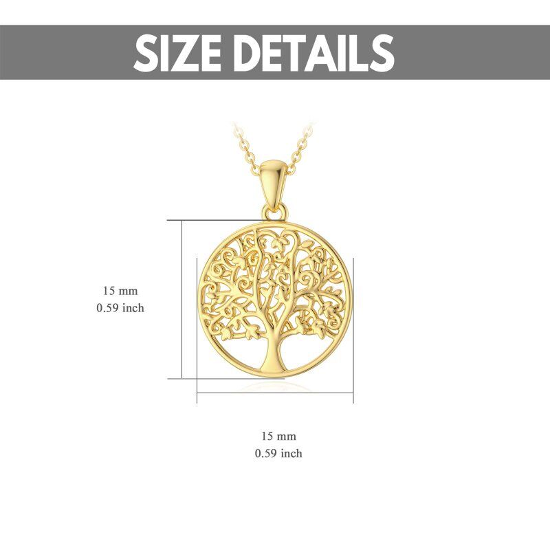 Collar con colgante del Árbol de la Vida en oro de 10 quilates-5