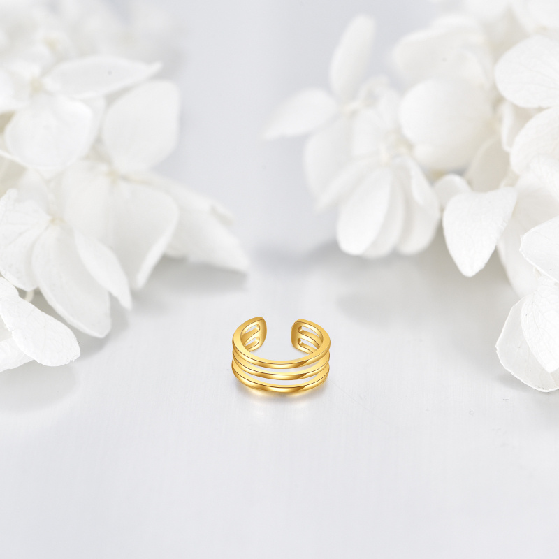 Pendientes de brazalete Triple Moon Goddess en oro rosa de 14 quilates-3