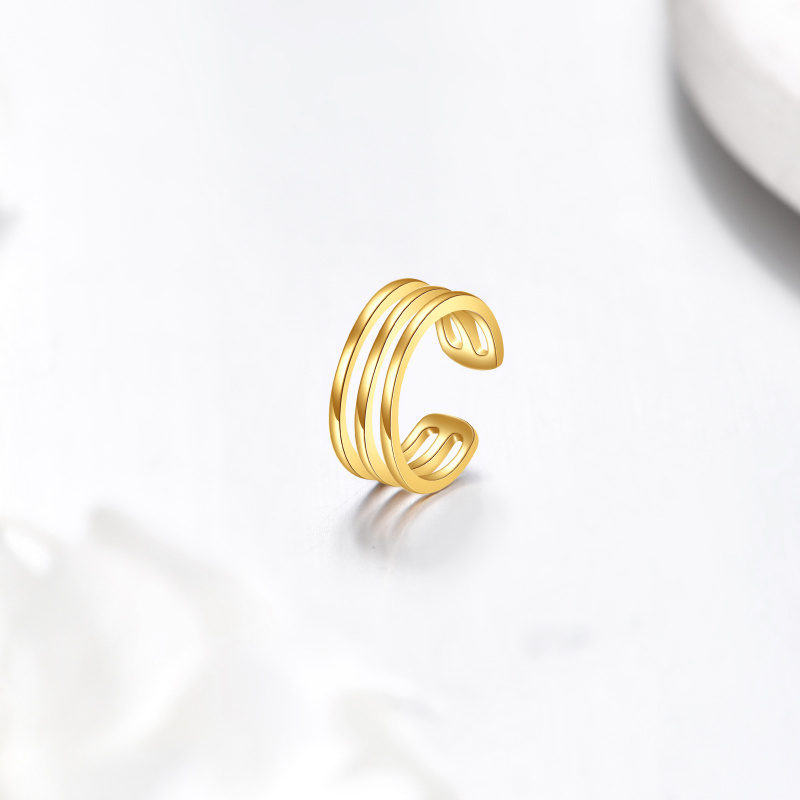 Pendientes de brazalete Triple Moon Goddess en oro rosa de 14 quilates-4