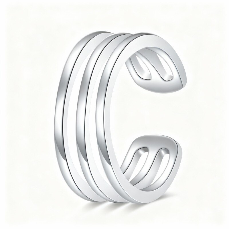 Pendientes de brazalete de la Diosa de la Triple Luna en oro blanco de 18 quilates-1